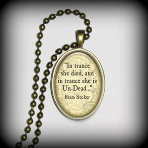 Bram Stoker Pendant, Dracula Pendant, Literary Pendant, Necklace Pendant (p119)