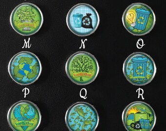 Earth Day Snap Jewelry, Recycle Snap Jewelry, Environmental Snap Jewelry, Nature Images, Snap Jewelry Charm, 18mm Snap Image, SI-116-B