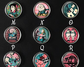Alice in Wonderland Snap Image, Cheshire Cat Snap Button, White Rabbit Snap, Mad Hatter Snap, Snap Jewelry Charm, 18mm Snap Image, SI-132-B