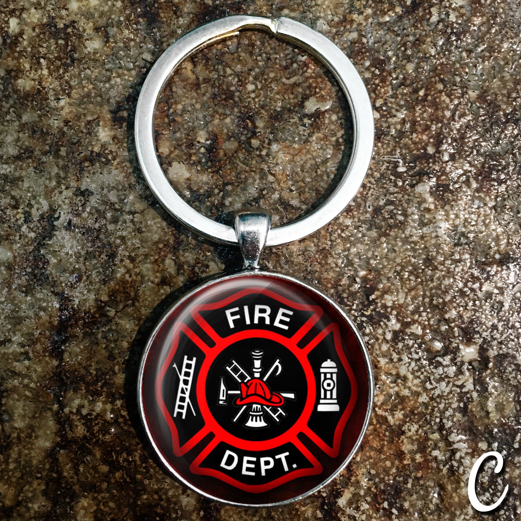 Firefighter Key Ring Fire Department Key Ring Fireman Key Etsy UK