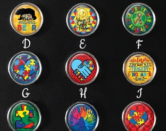 Autism Snap Image, Autism Snap Jewelry, Autism Snap Button, Snap Jewelry, Snap Images, Snap Jewelry Charm, 18mm Snap Image, SI-131-A