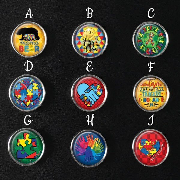 Autism Snap Image, Autism Snap Jewelry, Autism Snap Button, Snap Jewelry, Snap Images, Snap Jewelry Charm, 18mm Snap Image, SI-131-A