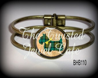 Scottie Dog Cuff Bracelet - Scottie Cuff Bracelet, Silver, Antique Brass or Gunmetal, Choice of 3 Images