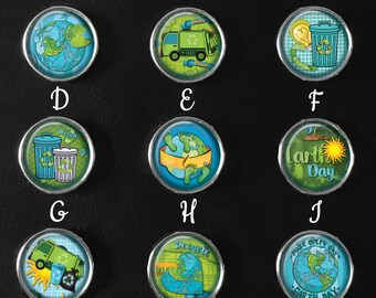 Earth Day Snap Jewelry, Recycle Snap Jewelry, Environmental Snap Jewelry, Nature Images, Snap Jewelry Charm, 18mm Snap Image, SI-116-A