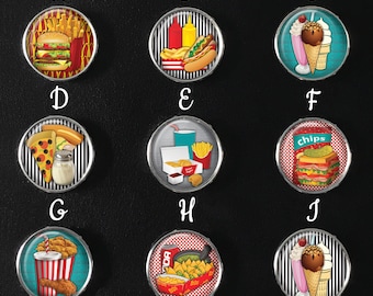 Fast Food Snap Jewelry, Takeout Snap Jewelry, Fast Food Images, Nachos Snap, Ice Cream Jewelry, 18mm Snap Image, SI-090-A