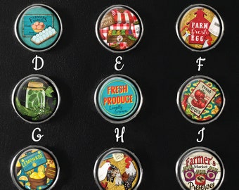 Farmers Market Snap Button, Fresh Food Image, Farmers Market Jewelry, Egg Snap Jewelry, Chicken Snap Image 18mm, Salsa Snap Image SI-155-A