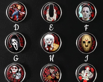 Horror Movie Snap Image, Scary Movie Snap Button, IT Snap Jewelry, Annabelle Snap, Jason Snap Jewelry Charm, 18mm Snap Image, SI-141-A