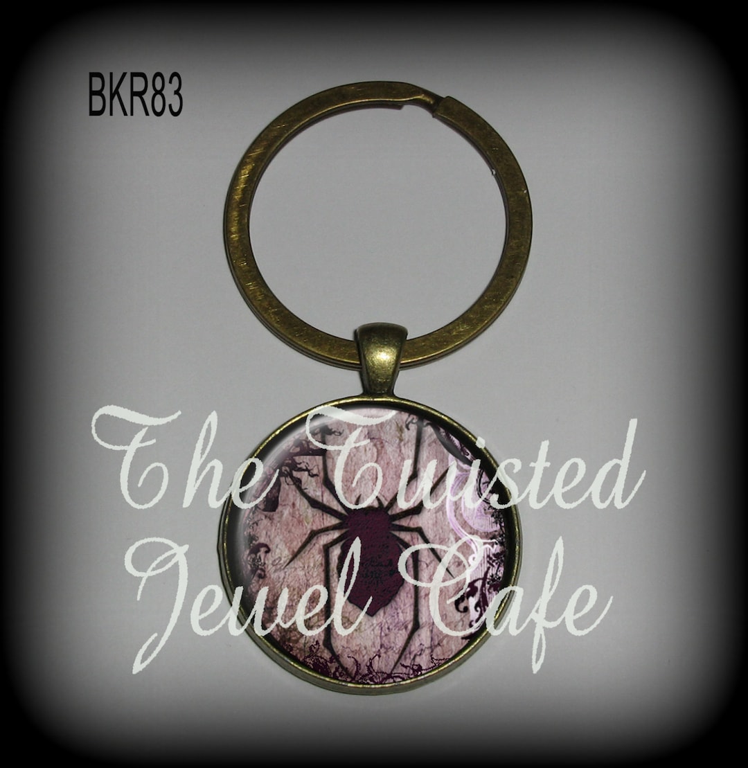 Spider Key Ring Insect Key Ring Choice of 2 Colors and 2 Finishes 30mm ...