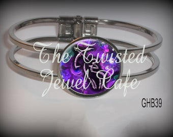 Sagittarius Hinged Cuff Bracelet - Zodiac Cuff Bracelet, Silver, Antique Brass or Gunmetal, Choice of 4 Colors