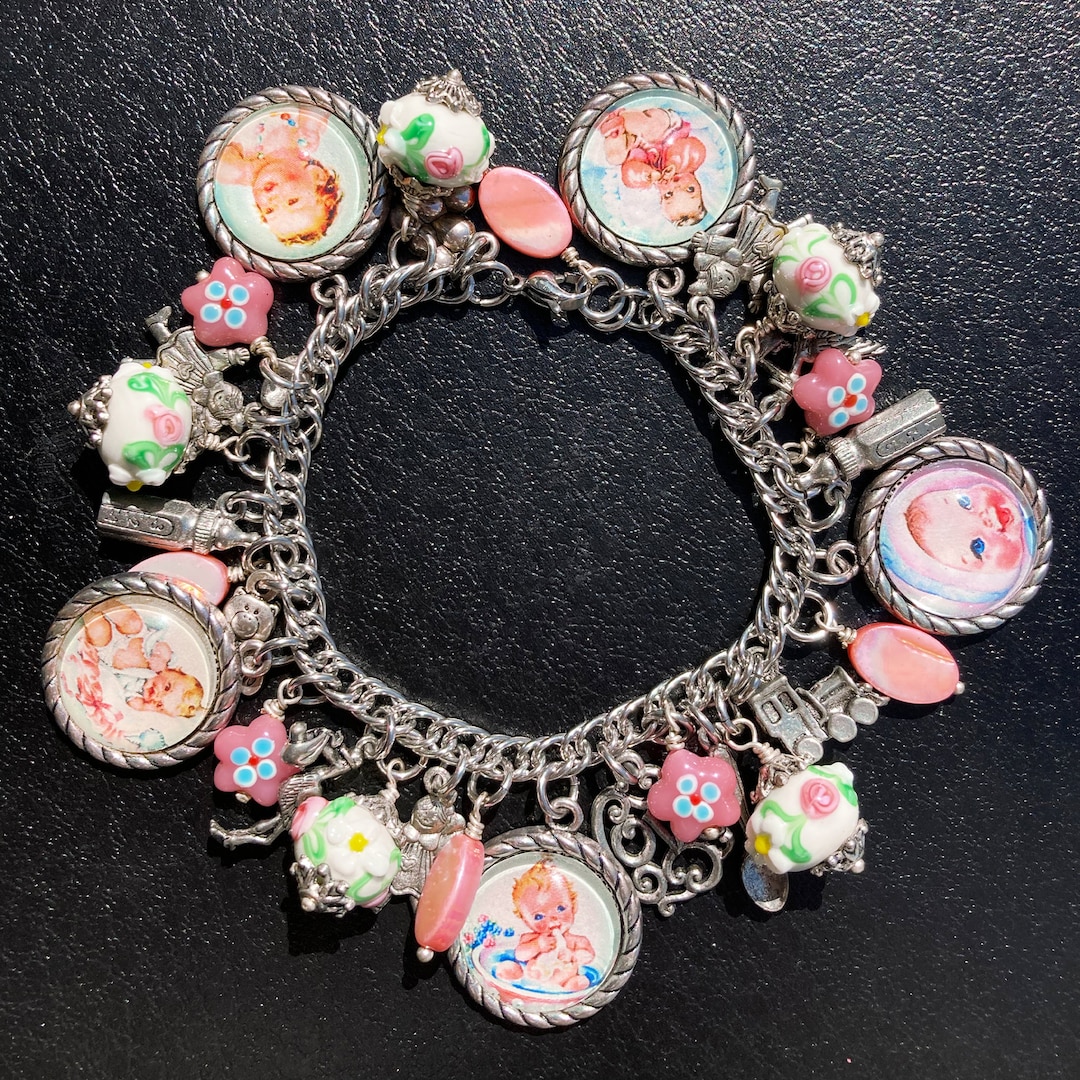 Baby Charm Bracelet, Mom Charm Bracelet, Baby Shower Charm Bracelet