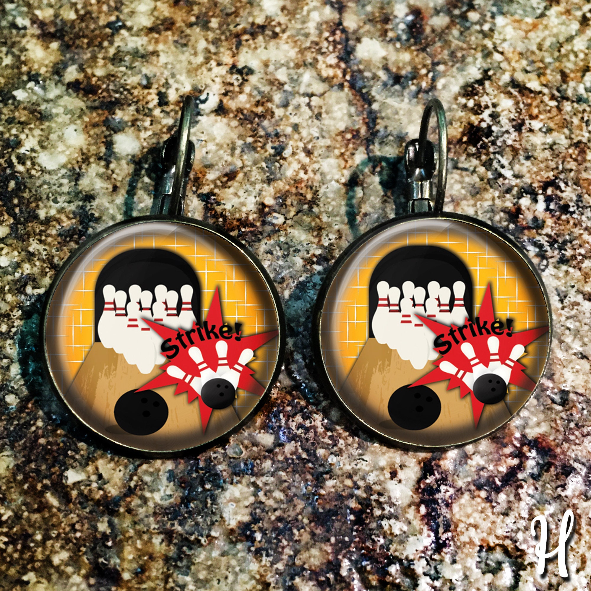 Bowling Earrings, Bowl Earrings, Bowler Earrings, Bowling Gift, Bowling