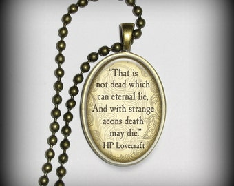 HP Lovecraft Pendant Charm, Literary Quote Pendant, Necklace Pendant (p157)