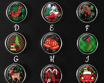 Country Christmas Snap Image, Christmas Plaid Snap Button, Christmas Tree Snap Jewelry, Present Snap Jewelry Charm 18mm Snap Image, SI-142-A