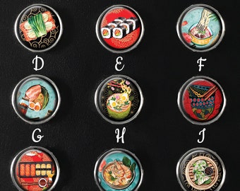 Asian Cuisine Snap Button, Ramen Image, Sushi Jewelry, Dim Sum Snap Jewelry, Chinese Food Japanese Food Snap Image 18mm SI-156-A