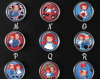 Raggedy Ann and Andy Snap Jewelry, Doll Snap Jewelry, Snap Jewelry, Snap Images, Snap Button Jewelry, 18mm Snap Image, SI-125-B
