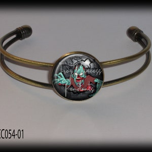 Zombies 20mm Adjustable Dome Bracelet - Halloween Bracelet, Walking Dead Bracelet, Silver or Antique Brass