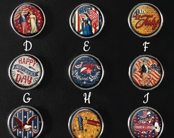 Vintage Fourth of July Snap Button, Fireworks Image, Independence Day Jewelry, American Snap Jewelry, Americana Snap Image 18mm SI-160-A