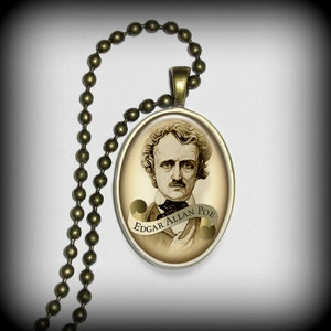 Edgar Allen Poe - Literary Pendant, Image Pendant, Poets Pendant, Necklace Pendant (p97)