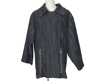 Vintage Suki.K Black Pleated Jacket | 90s Avant Garde Art-to-Wear Coat