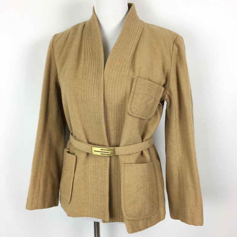 Vintage Womens Camel Hair Blazer Size Small 70s Tan Belted | Etsy