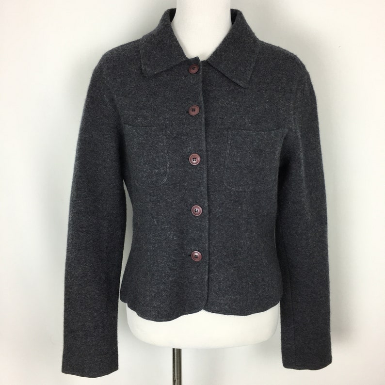 Boiled Wool Knit Blazer Jacket - Etsy