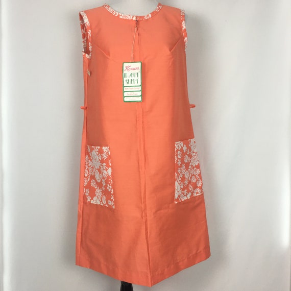 Vintage Womens Day Dress Medium, 70s Casual Orange