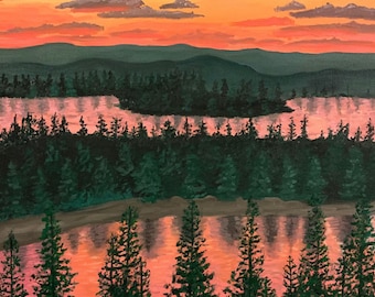11" x 14" Northern Reflections Landscape Sunset Print