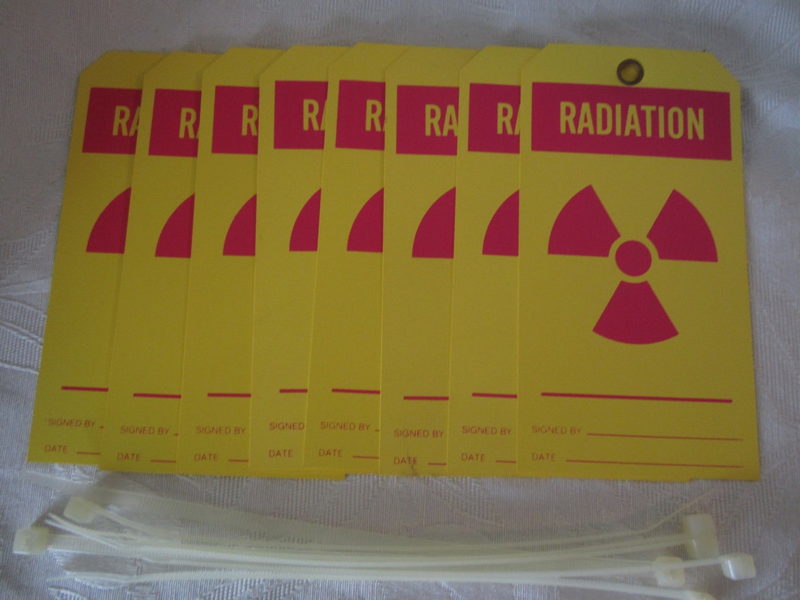 Radiation Warning Tags Set of 8 Industrial Warning Tags Etsy