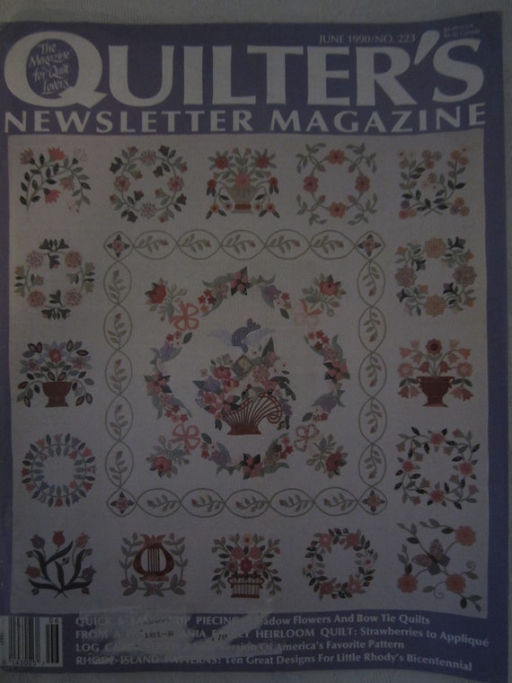 Quilter's Newsletter Magazine June 1990 No. 223 Etsy