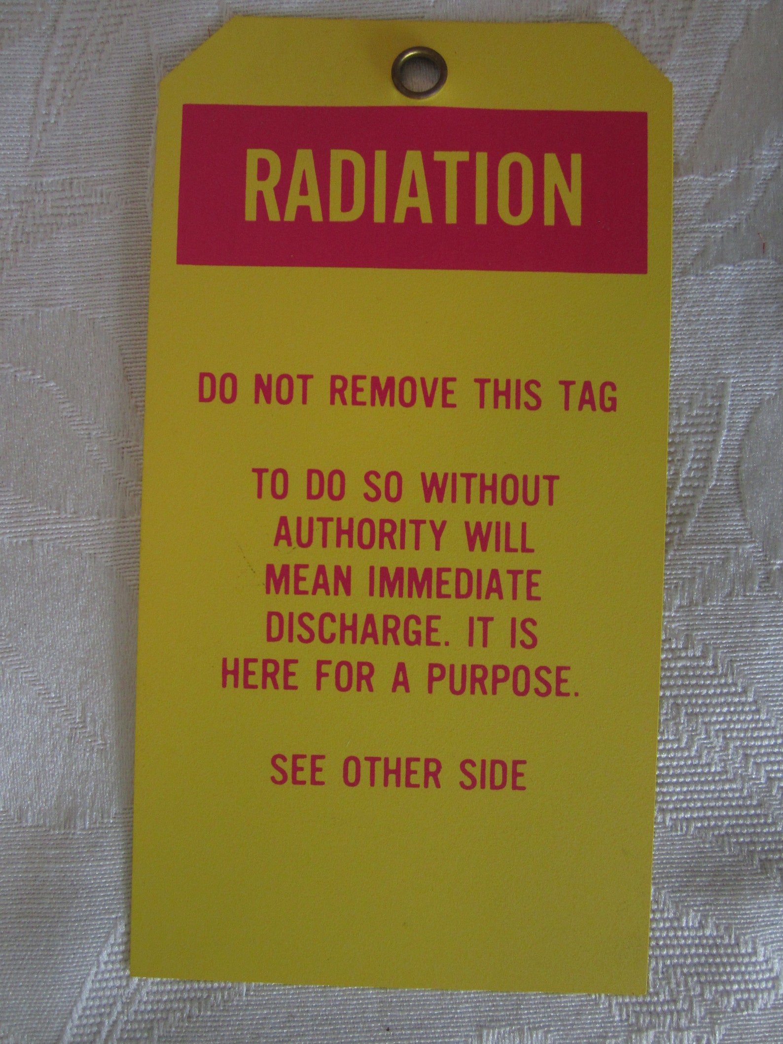 Radiation Warning Tags Set of 8 Industrial Warning Tags Etsy