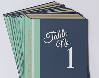 Library Book Table Number Cards  for Storybook Wedding (set of 12) / Bookworm Wedding / Bar/Bat Mitzvah / Bookish Wedding Decor