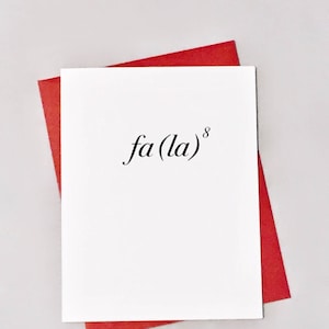 Math Equation Christmas Card / Deck the Halls Holiday Card /Fa La to the Eighth / Fa La La La La / Positively Awesome Math Cards