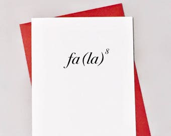 Math Equation Christmas Card / Deck the Halls Holiday Card /Fa La to the Eighth / Fa La La La La / Positively Awesome Math Cards