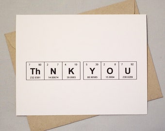Jeu de cartes de remerciement chimie, tableau périodique, cadeau pour enseignant