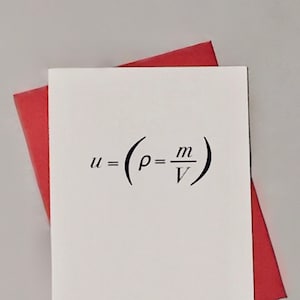 You’re My Density Math Equation Love Card, Positively Awesome Greeting Card / Density Formula for Anniversary, Valentines, I Love You Card
