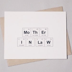 Mothers Day Periodic Table of the Elements MoThEr / STeP MoThEr /MoThEr IN LaW Card / Sentimental Elements Card for Women in Science image 3