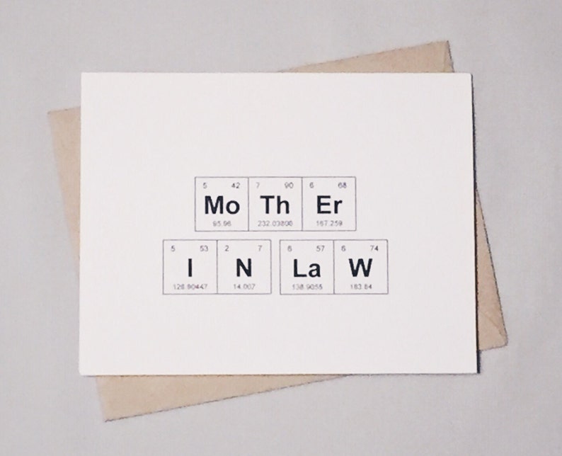 Mothers Day Periodic Table of the Elements MoThEr / STeP MoThEr /MoThEr IN LaW Card / Sentimental Elements Card for Women in Science imagem 3