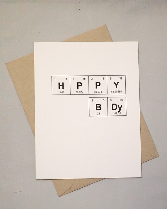 Happy Birthday Card Periodic Table of the Elements HPPY | Etsy