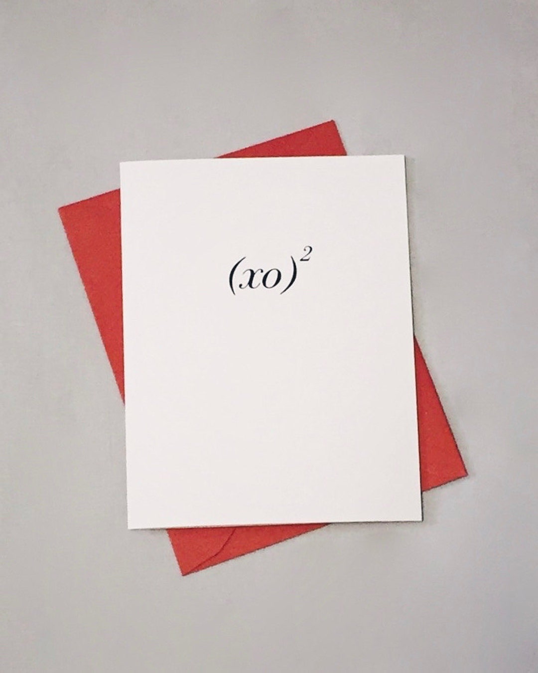 XOXO Math Love Card / XO Squared / Hugs and Kisses / I Love Etsy