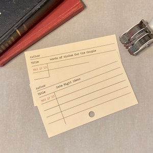 Literatur Katalogkarte Gästebuch Karten für Hochzeit / Tippkarten für Duschspiel / Date Night Idee Karten (25er Set)
