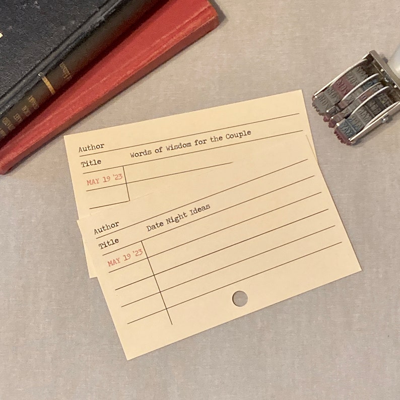 Literary Catalog Card Guest Book Cards for Wedding / Advice Etsy