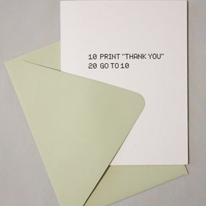 Geeky Thank You Card, BASIC Computer Programming Language - I Am ...