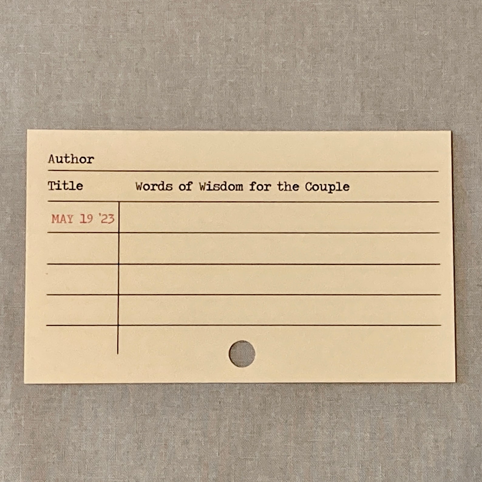 Literary Catalog Card Guest Book Cards for Wedding / Advice Etsy