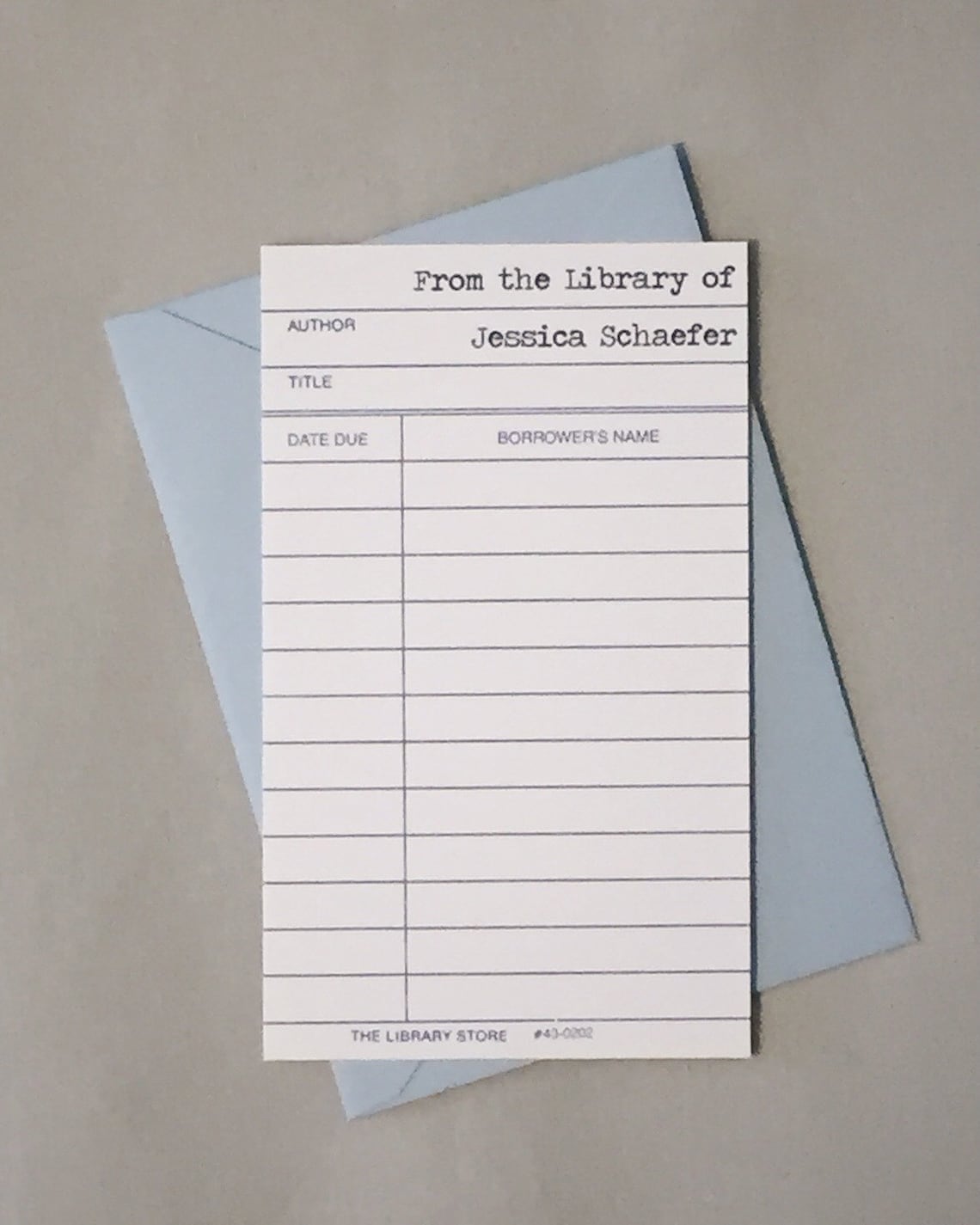 Personalized Library Card Note Cards (set of 12) Wedding Thank You ...