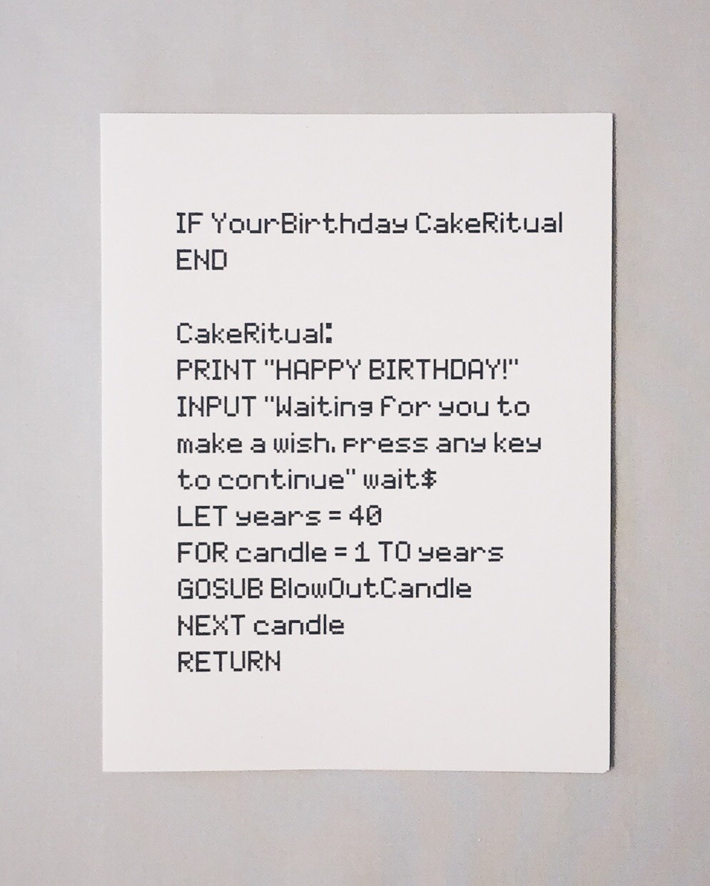 Geeky BASIC Computer Code Birthday Card, Programmer Gift - Etsy