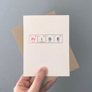 Carte de voeux de fierté, carte de fierté de tableau périodique arc-en-ciel, carte LGBTQIA pour mariages/anniversaire/fierté/juste parce que