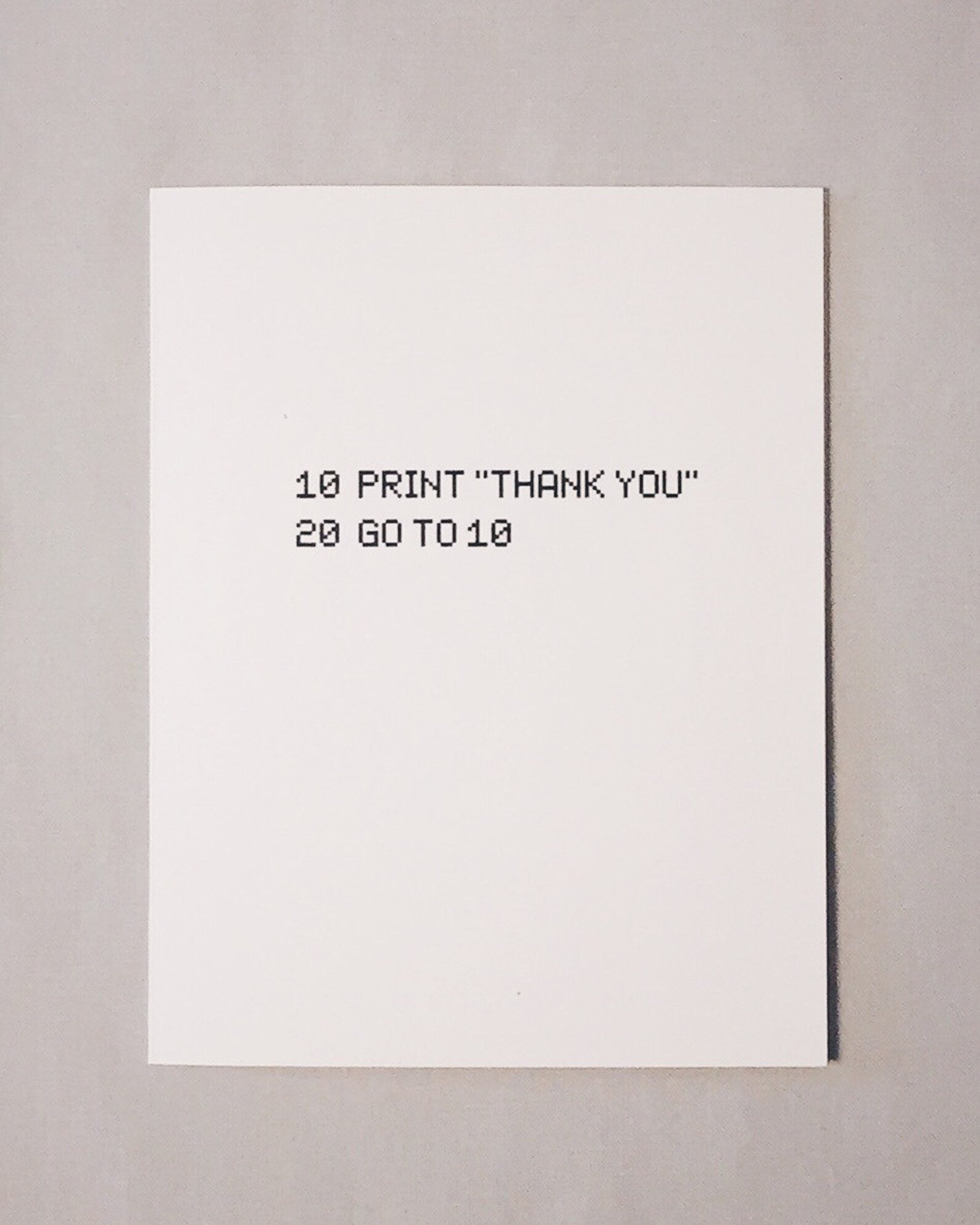 Geeky Thank You Card BASIC Computer Programming Language I | Etsy