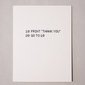 Geeky Thank You Card, BASIC Computer Programming Language - I Am ...
