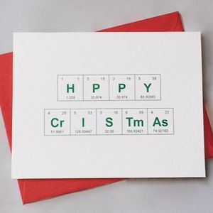 WeihnachtsChemie-Elemente-Karte, Periodensystem Frohe Weihnachten, Sentimentale Element-Karte