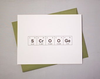 Può includere: Un biglietto bianco con i simboli chimici degli elementi zolfo, cromo, ossigeno, ossigeno e germanio. I numeri atomici e i pesi sono elencati sotto ogni simbolo.